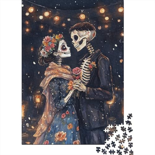 Skeleton_Lovers Puzzle, 520 Teile, Holzpuzzle, Spielzeug, Familienspiel, Schwierigkeitsgrad, Herausforderung, Puzzles, 520 Teile (52 x 38 cm) von SOQWBYG