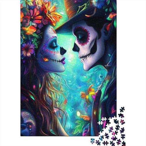 Skeleton_Lovers Puzzle 1500 Teile, Holzpuzzle, Spielzeug, Familienspiel, Schwierigkeitsgrad, Herausforderung, Puzzles 1500 Teile (85 x 57 cm) von SOQWBYG