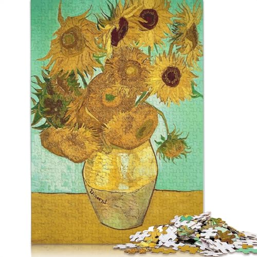 Sonnenblumen Van Gogh Puzzle 520 Teile Puzzle für Erwachsene Lernspiele Spielzeug DIY Kreatives Holzpuzzle Geschenke 520 Teile (52x38cm) von SOQWBYG