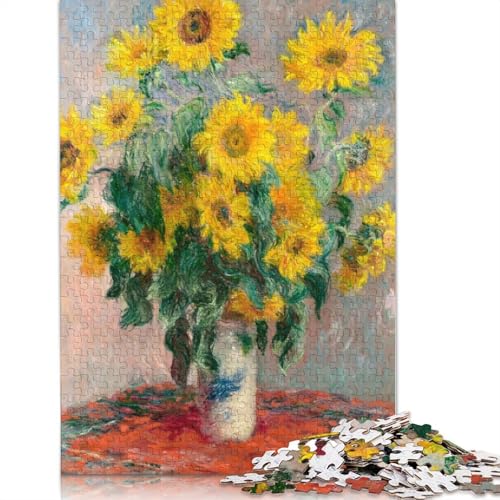 Sonnenblumenstrauß, Puzzle, 520 Teile, Puzzle für Erwachsene, Puzzle-Sets für die ganze Familie, Lernspiel, 520 Teile (52 x 38 cm) von SOQWBYG