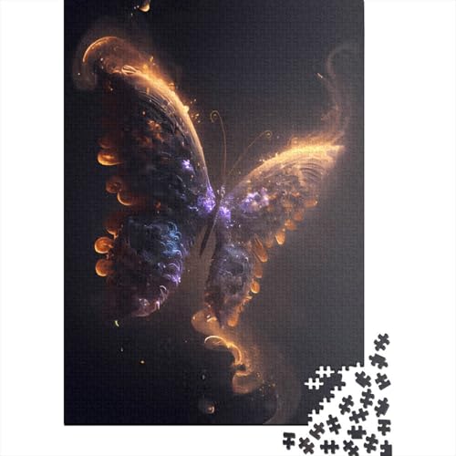 Spirit Animal Butterfly Jigsaw 520-teiliges Puzzle, Holzpuzzle, Spielzeug, Familienspiel, Schwierigkeitsgrad, Herausforderung, Puzzles 520 Teile (52 x 38 cm) von SOQWBYG