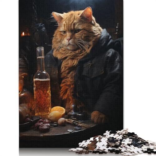 Süßes Fat Cat Bar-Puzzle für Erwachsene, 520 Teile, schwieriges Puzzle, unmögliches Puzzle für Kinder ab 18 Jahren, 520 Teile (52 x 38 cm) von SOQWBYG