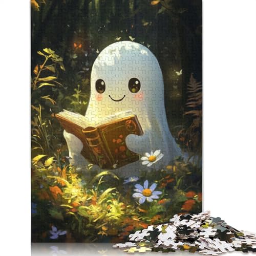 Süßes Geister-Lese-Puzzle, 1000 Teile, Puzzle, Erwachsenen-Puzzle, einzigartiges, schwieriges und herausforderndes Puzzle, Spiel, Spielzeug, Geschenk, 1000 Teile (75 x 50 cm) von SOQWBYG