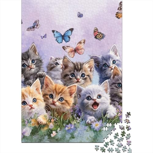 Süßes Kätzchen, 520 Puzzleteile für Erwachsene, Puzzle-Sets für die Familie, Lernspiel, Puzzles 520 Teile (52 x 38 cm) von SOQWBYG