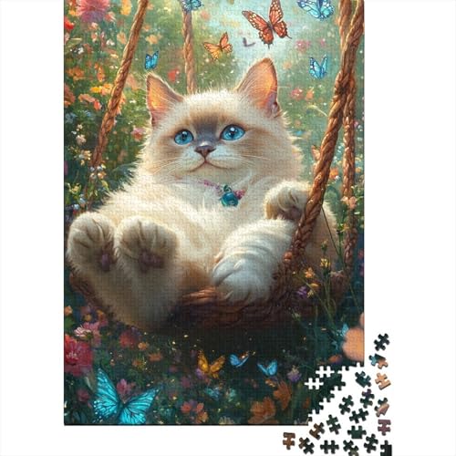 Süßes Kätzchen-Puzzle, Puzzle für Erwachsene, 520 Teile, Puzzle für Erwachsene, Spiele für Erwachsene, Teenager und 520 Teile (52 x 38 cm) von SOQWBYG