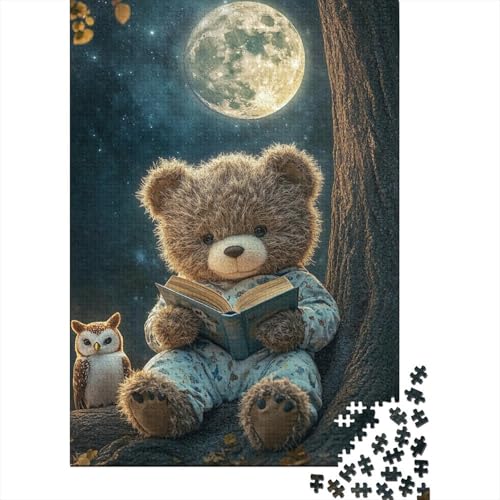 Süßes Teddybär-Puzzle, 1000 Teile, Holzpuzzle für Erwachsene und als Wanddekoration zu Hause, 1000 Teile (75 x 50 cm) von SOQWBYG