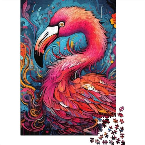 Tier-Flamingo-Puzzle, Lernspiele, Familienaktivitäten, Premium-Karton-Puzzle für Frauen und Männer, Ostergeschenk, 70 x 50 cm/1000 Teile von SOQWBYG