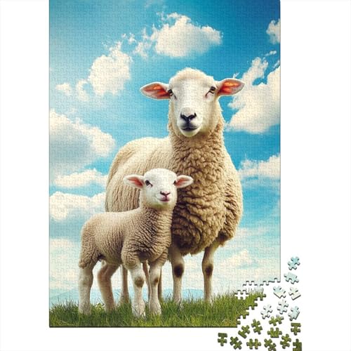 Tierisches Lamm, 520 Puzzleteile für Erwachsene, Puzzle-Sets für Familien, Lernspiel, Puzzles 520 Teile (52 x 38 cm) von SOQWBYG