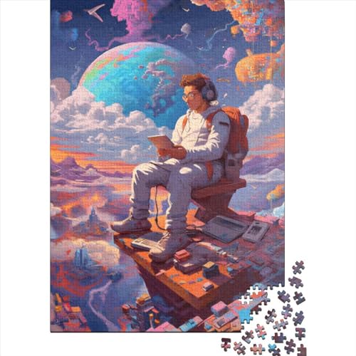 Traum-Astronauten-Puzzle, Dekompressionsspielzeug, 100 Prozent recycelte Pappe, Puzzle für Erwachsene und Kinder, 70 x 50 cm, 1000 Teile von SOQWBYG