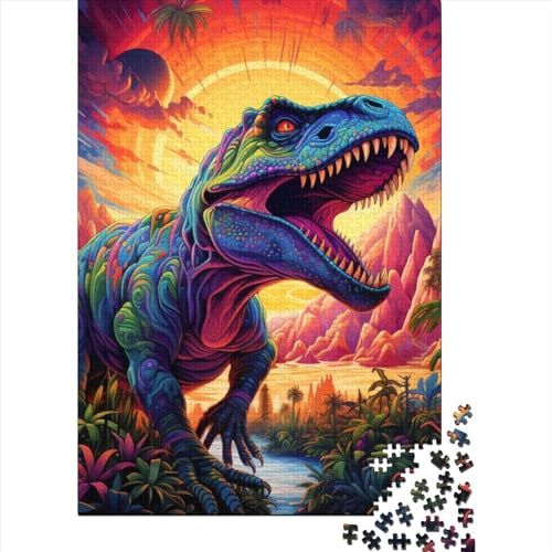 Tyrannosaurus Rex Puzzle Präzises ineinander greifendes rechteckiges Papierpuzzle für Jungen oder Mädchen, 70 x 50 cm/1000 Teile von SOQWBYG