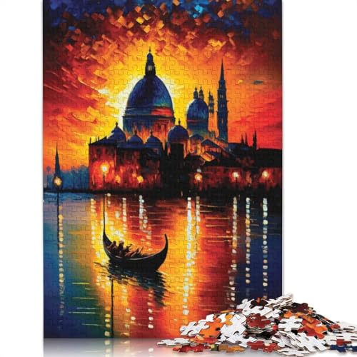 Venedig in Farben Puzzle 1000 Teile Puzzle Spielzeug für Erwachsene Puzzle Einzigartiges schwieriges und herausforderndes Puzzlespiel Spielzeug Geschenk 1000 Teile (75x50cm) von SOQWBYG