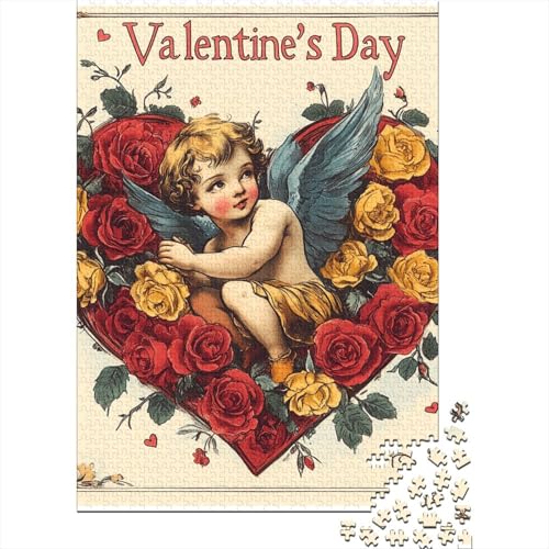 Vintage_Valentinstag, 1500 Puzzleteile für Erwachsene, Puzzle-Sets für die ganze Familie, Lernspiel, Puzzles 1500 Stück (85 x 57 cm) von SOQWBYG