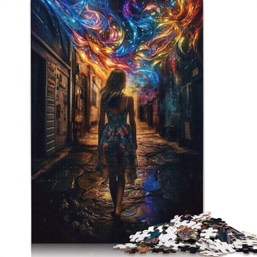 Walking In Colors Puzzles 1000 Teile Puzzle für Erwachsene Unmögliches Puzzle Holzspielzeug Puzzle Herausforderndes Spiel 1000 Teile (75x50cm) von SOQWBYG