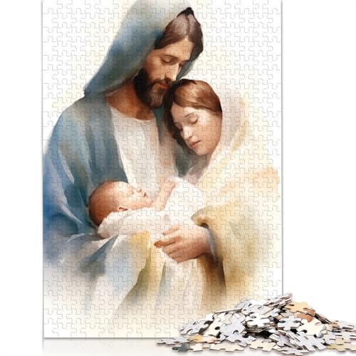 Weihnachtskrippe - Jesuskind-Puzzle für Erwachsene, 1000 Teile, schwieriges Puzzle, unmögliches Puzzle für Kinder ab 18 Jahren, 1000 Teile (75 x 50 cm) von SOQWBYG