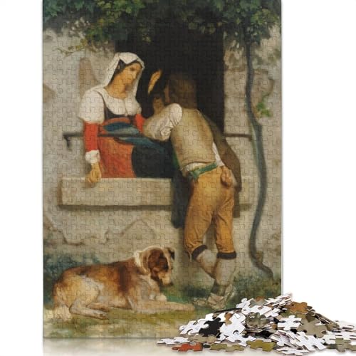 William Bouguereau Holzpuzzle für Erwachsene, 520-teilig, Puzzle für Puzzle ab 18 Jahren und Erwachsene, 520 Teile (52 x 38 cm) von SOQWBYG