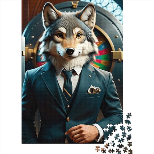 Wolf Puzzle Premium 100% Recycling-Platte 100% Recycling-Karton Puzzle für Kinder und Erwachsene ab 12 Jahren Ostergeschenk 38 x 26 cm/1000 Teile von SOQWBYG