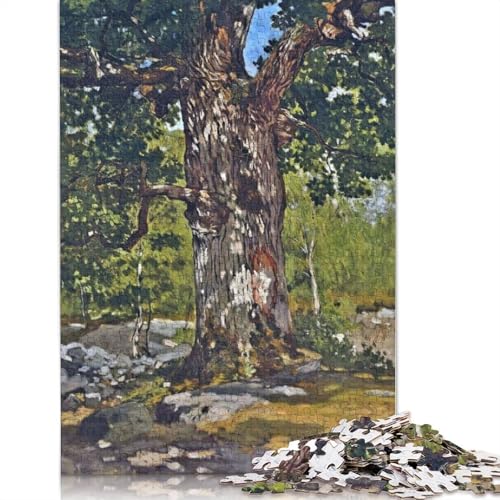 die Bodmer Eiche von Monet, 520-teiliges Puzzle, Holzpuzzle, Spielzeug, Familienspiel, Schwierigkeitsgrad, Herausforderung, Puzzles 520 Teile (52 x 38 cm) von SOQWBYG