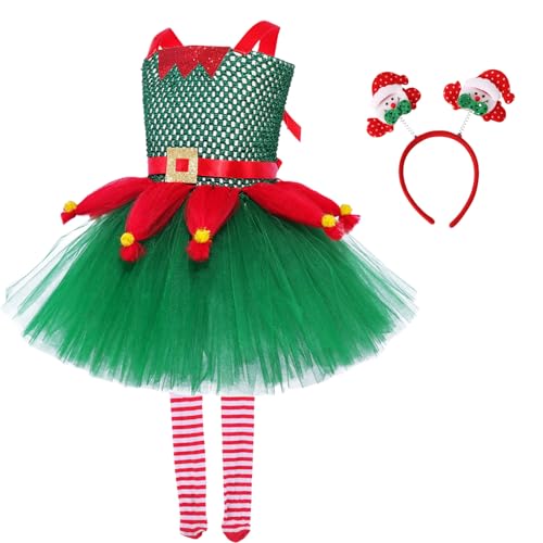 Weihnachtseltern-Kind-Kostüme, Weihnachtselfen-Cosplay for Kinder und Erwachsene, gemütliches Weihnachtsmann-Elfenkostüm, perfekt passende Weihnachtskostüme, exquisite Weihnachtselfen-Kostüme mit Hüte von SOSHNTOU