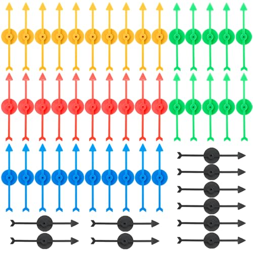 SOTOGO 50 Stück Pfeil-Spinner, Spiele, 10,2 cm, magischer Spinner für Aktivitäten im Klassenzimmer, Kunststoff-Brettspiel-Spinner, 5 Farben von SOTOGO