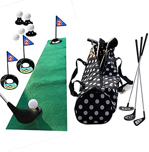 Golf Pro Set Spielzeug für Kinder Kleinkinder Metall Golfschläger Flaggen Übungsbälle Sport Indoor-Spiel Golf 24 Zoll Training 17PCS mit wasserdichtem Rucksack von SOWOFA