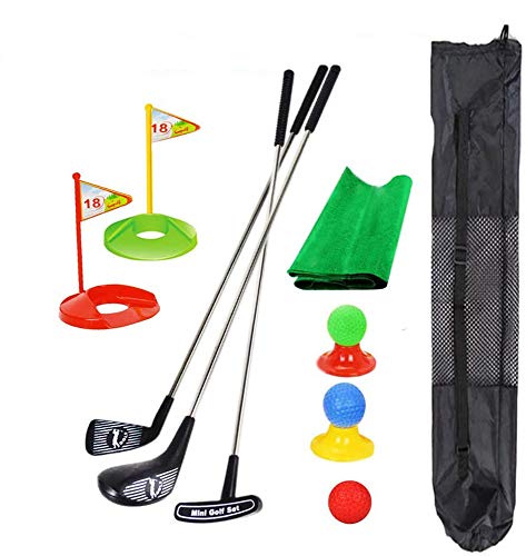 Golf Pro Set Toy Clubs Flaggen Übungsbälle Sport Indoor-Spiel Junior Training 16 PCS mit Rückentasche von SOWOFA