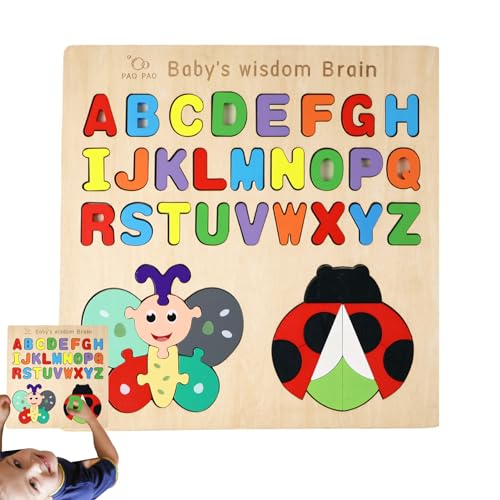 Alphabet-Puzzle für Kleinkinder, Zahlen passende Puzzles, wasserbasierte Farbe, Kleinbuchstaben-Puzzle für Kleinkinder, Zahlen-Matching-Board Soydan von SOYDAN