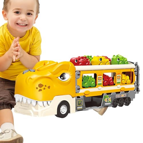 SOYDAN Dinosaurier-Truck-Spielzeuge - 19-teiliges faltbares Dinosaurierauto mit Licht und Sound | Interaktives Dinosaurier-Spielzeug, -Kinderspielzeug von SOYDAN