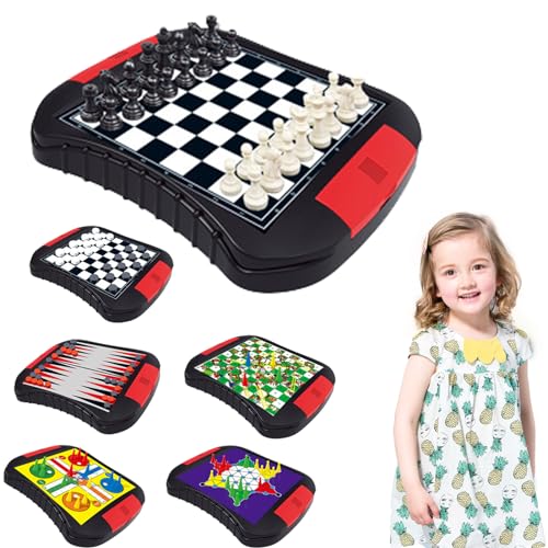 SOYDAN Magnetisches Schachspiel, 6-in-1-Entwicklungs-Schachspiel, Partyzubehör für Schlafzimmer, Wohnzimmer, Spielzimmer, Klassenzimmer, Spielplatz von SOYDAN