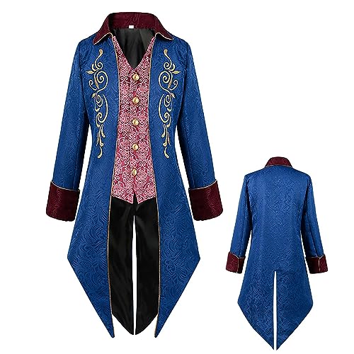 SOYDAN Redingote Steampunk Halloween Gothic Jacke Piraten-Mantel Herren für Mottoparty Halloween Cosplay Vampir Kostüm für Herren von SOYDAN