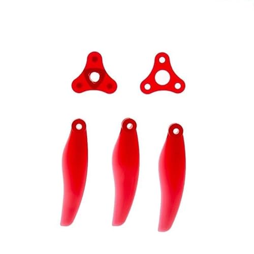 GF Floppy F5135 F5135 Faltpropeller mit 3 Klingen, faltbar, 5 mm, Popo, kompatibel mit RC FPV-Renndrohnen, 12 Stück / 2 Paar (2 Paar rot F5135) von SPARKHOBBY