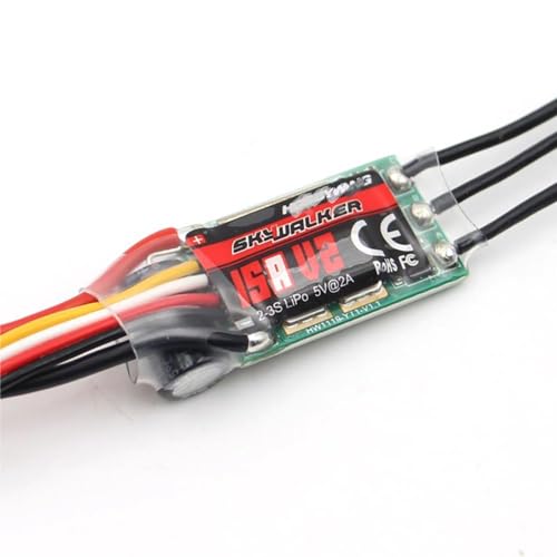 15A V2 bürstenloser ESC-Geschwindigkeitsregler 2~3S 5V 2A mit Reverse Thrust Funktion für Hobbywing Skywalker ESC 3D F3P Festflügel DIY (4 Stück 15A-V2) von SPARKHOBBY