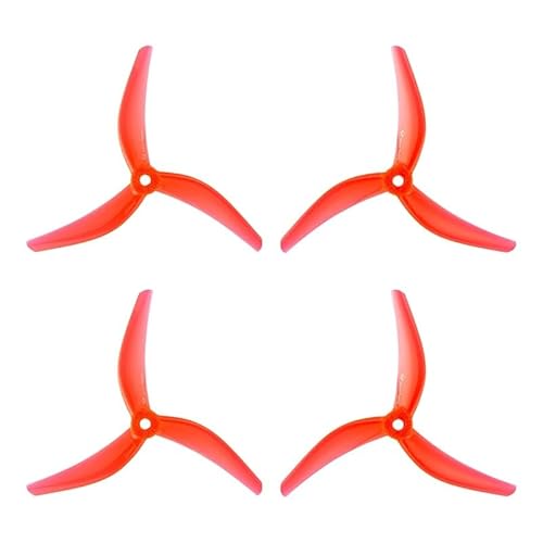 JohnnyFPV PC Freestyle Propeller 12,7 cm 3-Blatt 4,8 x 3,8 x 3 mm für RC FPV Racing Freestyle 12,7 cm Drohnen DIY Teile (2CW 2CCW Rot) von SPARKHOBBY