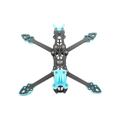 Mark4 12,7 cm FPV Kohlefaserrahmen, 225 mm Radstand, 5 mm Arm, Freestyle-Rahmen für RC Quadcopter Racing Drohne (MARK4 Blau) von SPARKHOBBY