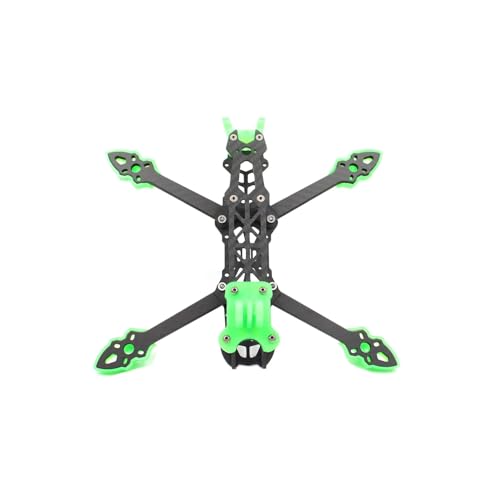 Mark4 12,7 cm FPV Kohlefaserrahmen, 225 mm Radstand, 5 mm Arm, Freestyle-Rahmen für RC Quadcopter Racing Drohne (MARK4 Grün) von SPARKHOBBY