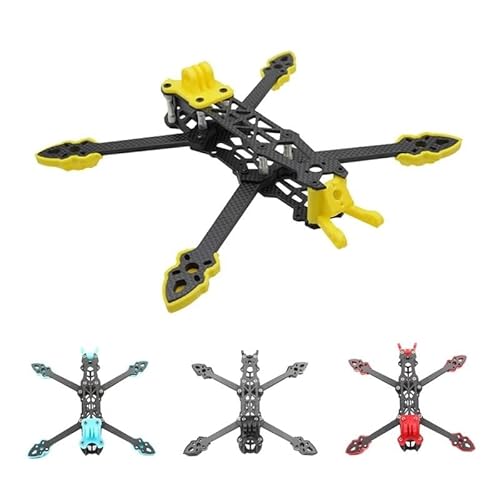 Mark4 FPV Kohlefaserrahmen, 225 mm Radstand, 5 mm Arm, Freestyle, Langstreckenrahmen für RC Quadcopter Racing Drohne (MARK4 Gelb) von SPARKHOBBY