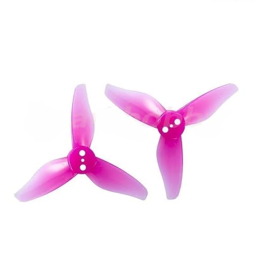 SPARKHOBBY 16PCS 8Paare GFan 2023 3-Blatt Propeller 2 Zoll 3 Löcher 1,5mm Center Hole Durchmesser CW CCW Requisiten für RC Zahnstocher FPV Drohne (16PCS 2023 rosa) von SPARKHOBBY