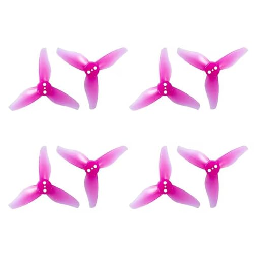 SPARKHOBBY 16PCS 8Paare GFan 2023 3-Blatt Propeller 2 Zoll 3 Löcher 1,5mm Center Hole Durchmesser CW CCW Requisiten für RC Zahnstocher FPV Drohne (16PCS 2023 rosa) von SPARKHOBBY