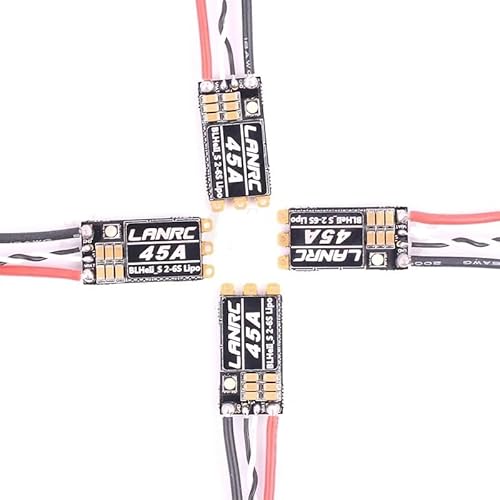 SPARKHOBBY 35A / 45A LANRC BLHeli S 2-6S Lipo ESC Eingebaute programmierbare RGB LED D-Shot 150/300 / 600 ONESHOT125 für RC FPV Quadcopter (4PCS 45A ESC) von SPARKHOBBY