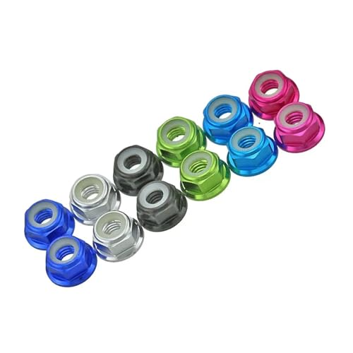 SPARKHOBBY Aluminium-Kontermuttern, M5, CW, CCW, Aluminiumlegierung, Flansch, Nylon, selbstsichernde Mutter, Anti-Verlust-Kontermuttern für RC-Modellteile (M5 CW Blau, 20 Stück) von SPARKHOBBY