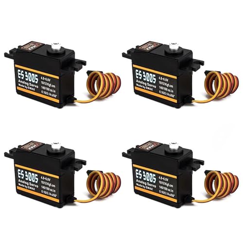 SPARKHOBBY EMAX ES3005 Metall Analog Servo 42g Wasserdicht mit Getriebe für RC Auto Hubschrauber Boot Flugzeug Teile Zubehör DIY (ES3005 4PCS) von SPARKHOBBY