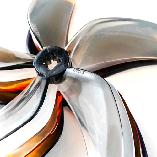 SPARKHOBBY Gemfan D90 90 mm 5-Blatt-Propeller für Mini FPV 8,9 cm Cinewhoop Freestyle Zahnstocher mit Kanal-Racing-Drohnen (2 Paar, D90-5, Grau) von SPARKHOBBY