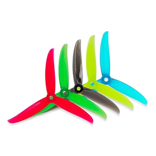 SPARKHOBBY Gemfan Vannystyle Vanover 5136 5.1X3.6X3 3-Blade PC CW CCW Propeller 5 mm Loch für 5 Zoll FPV-Renn- und Freestyle-Drohnen Zubehör (4 Paar, 5136 Blau) von SPARKHOBBY