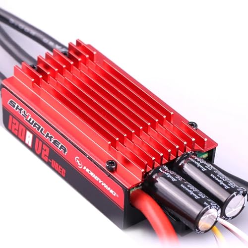 SPARKHOBBY HobbywingSkywalker 120A V2 Brushless ESC Geschwindigkeitsregler 3-8S LiPo kompatibel mit 60-67 Zoll 3D Festflügelflugzeug DIY (2 Stück 120A) von SPARKHOBBY