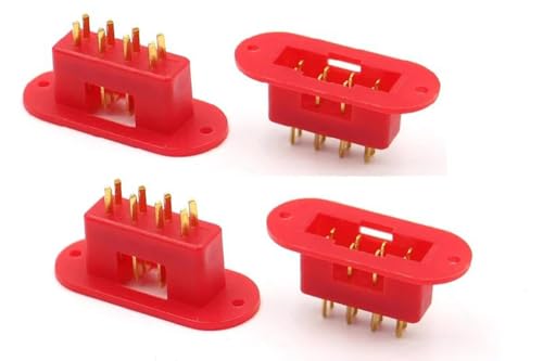 SPARKHOBBY MPX 8-poliger Stecker und Buchse, Servosignal, 8-adriges Ladegerät, Niederstrom-Anschlussadapter für ferngesteuerte Auto-Flugzeugteile (4 rote Buchsen) von SPARKHOBBY