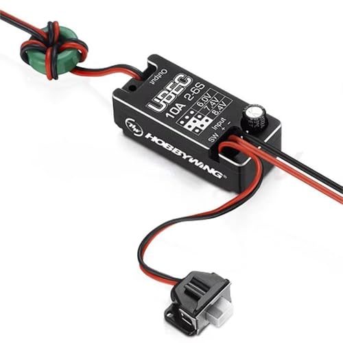 SPARKHOBBY Wasserdichtes UBEC 10A Spannungsreglermodul 2-6S 6/7.4/8,4V 10A Verstellbares Metallgehäuse für Hobbywing BEC für RC Car Teile (4PCS UBEC 10A) von SPARKHOBBY