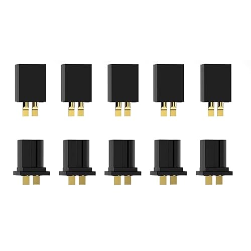 Sparkhobby GNB A30 Mini-Batterie-Anschlussstecker mit Kupferrohrstecker, geeignet für RC 1S Hohlschalen-Drohnen (5 Paar, A30 männlich-weiblich) von SPARKHOBBY