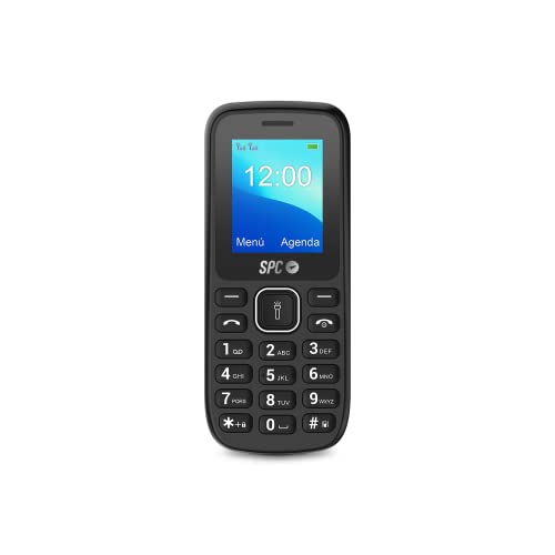 SPC Talk - Mobiltelefon einfach zu bedienen, 4,6-cm-Display (1,8 Zoll), großer 800-mAh-Akku, FM-Radio, Dual-SIM, Taschenlampe und Rückkamera, Schwarz von SPC