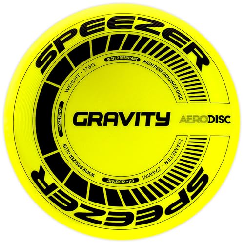 SPEEZER® Gravity Frisbee 175g - die neon gelbe Profi Wurfscheibe ist das Outdoor Fun-Sport Spiel - Frisbee-Scheibe für Kinder Erwachsene - Ultimate Flying Disc Strandspielzeug Frisbee-Ring Wurfring von SPEEZER