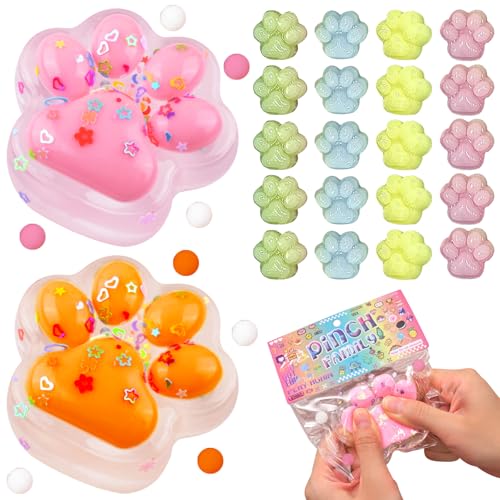 SPERMUOY Cat Paw Squishy Toy,22 Stück Katzenpfoten Squishy Anti Stress Spielzeug,Squishy Taba Squishy, Fufu Squishy Cat Paw Fidget Toys Squeeze Antistressball von SPERMUOY