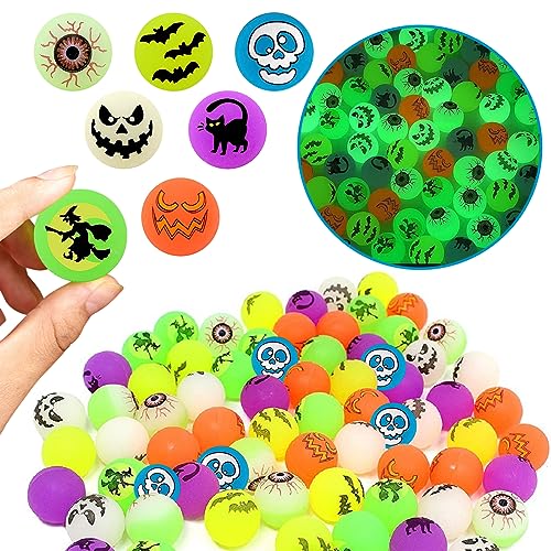 SPERMUOY Halloween Luminous Flummi 24 Stück Leuchtend Flummies Für Halloween Flummis, Halloween Flummis für Kinder Geschenktüten Füllstoffe Party von SPERMUOY